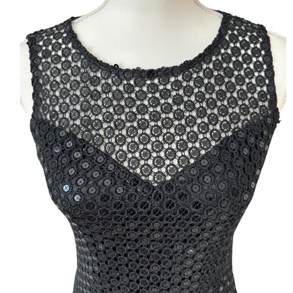 MM COUTURE by Miss Me Crochet Sequin Dress Size M Crochet Lace Maximalism - Picture 6 of 10